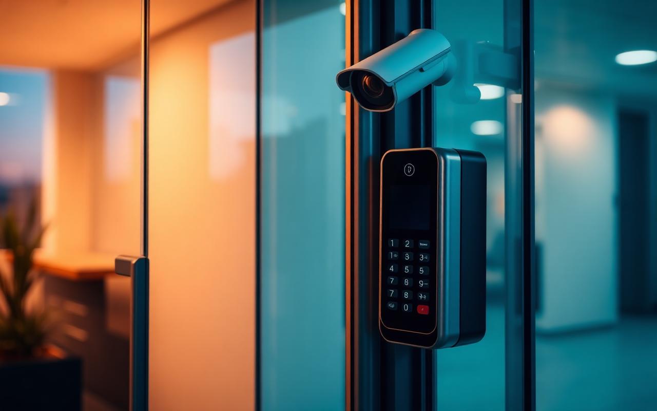 Passersystem och kamerabevakning vid en entré